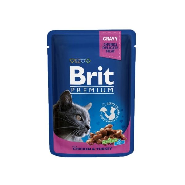 Brit Premium Cat Pouches with Chicken And Turkey – 100 Gram