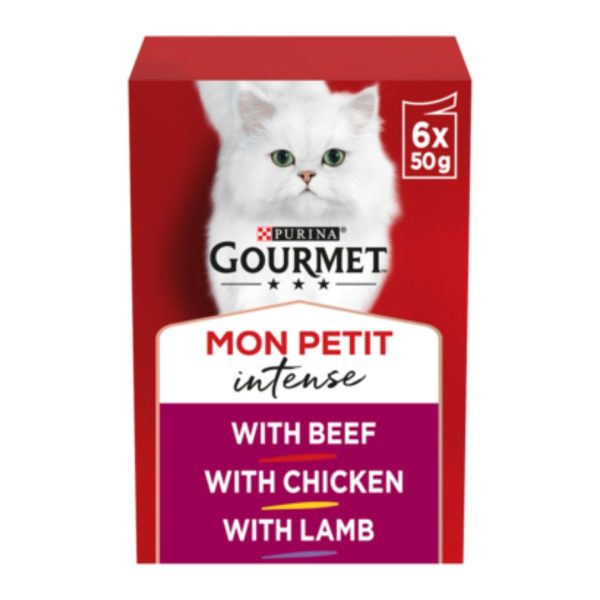 Purina Gourmet Mon Petit Wet Cat Food (Beef, Chicken and Lamb 6 x 50g)