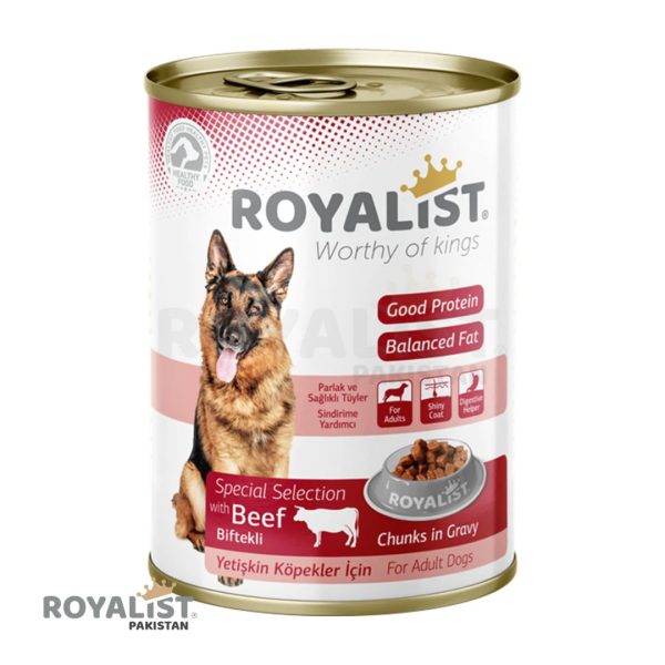 Royalist Food Wet Chunk Dog Beef / Dog Tin - 400 GM