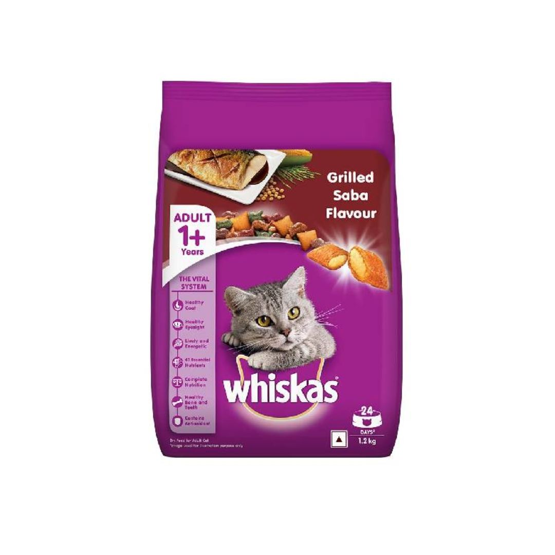 Whiskas 1+ Adult Dry Cat Food Grilled Saba Flavor Pakistan's 1